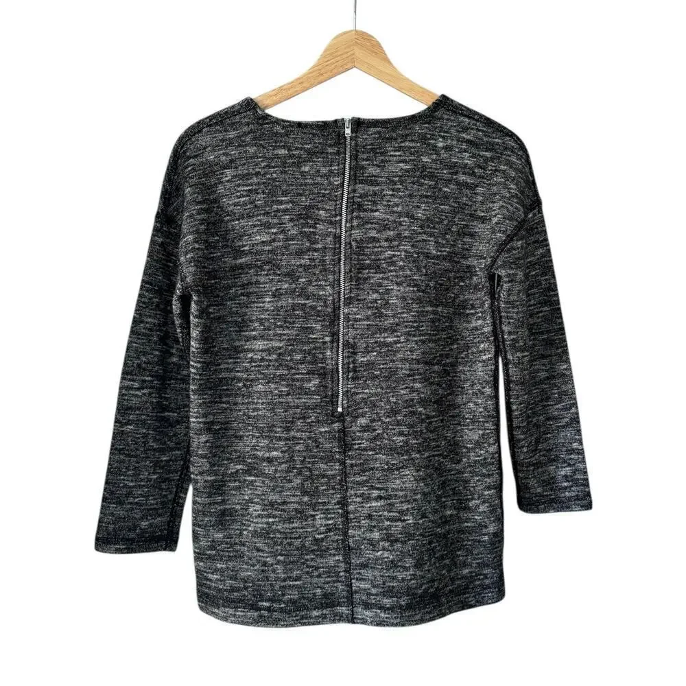 J. Crew Jaspe Wool Blend Sweater Tunic Marled Charcoal Gray Size XS
